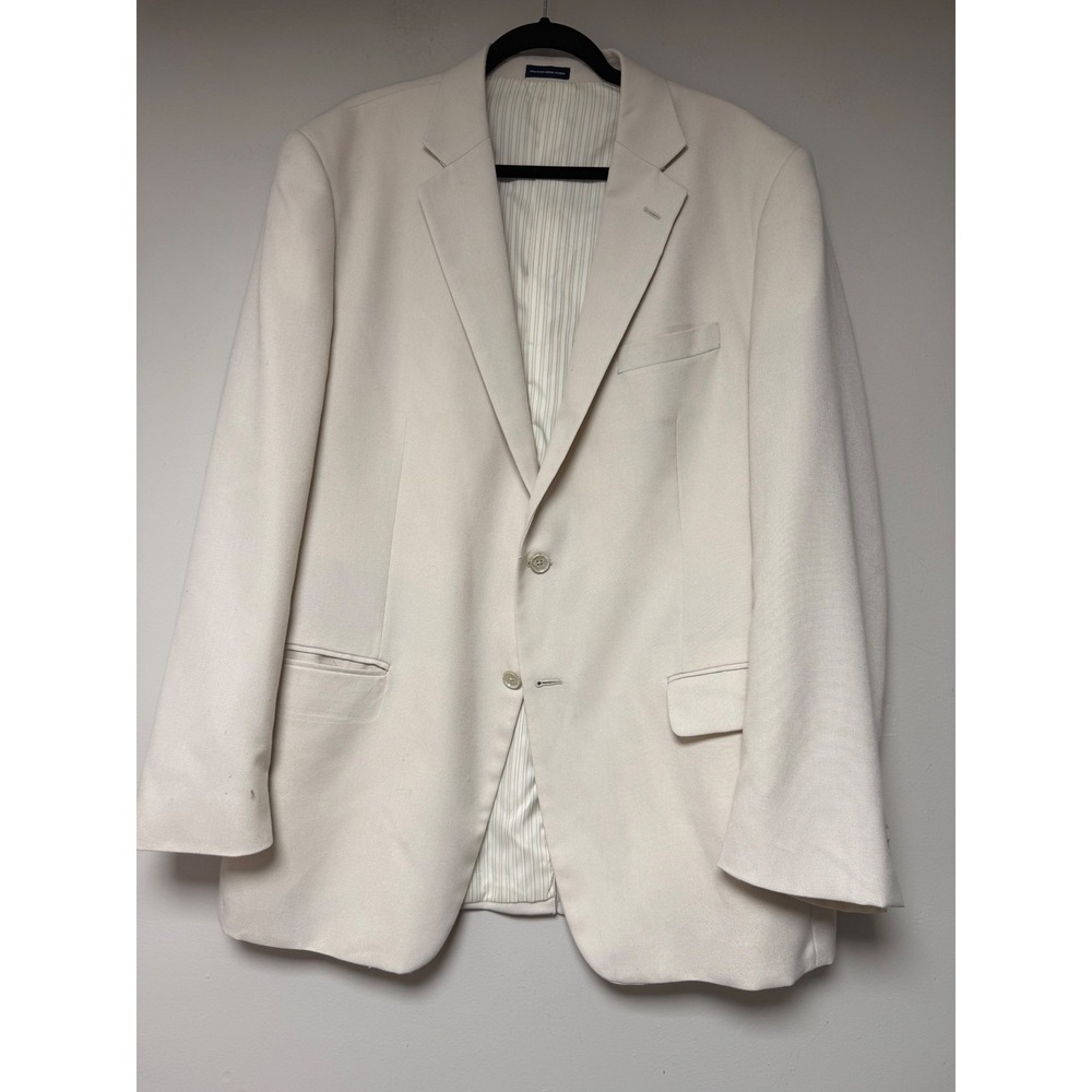 Stafford Essentials Mens 44L Beige Classic Fit Blazer Jacket Suit Separate